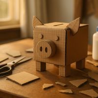 Fabrique ta tirelire en carton facile